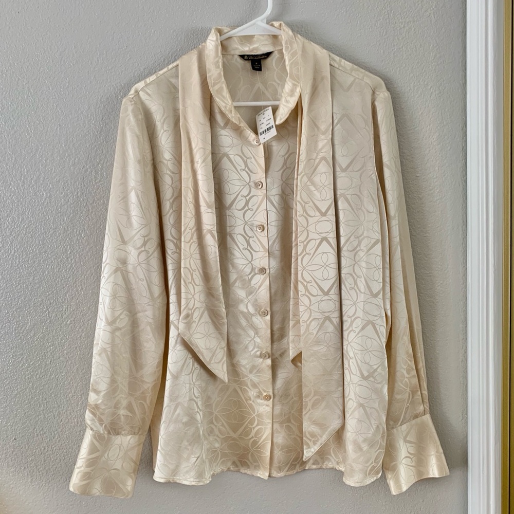 NWT Brooks Brothers Bow Neck Silk Blouse